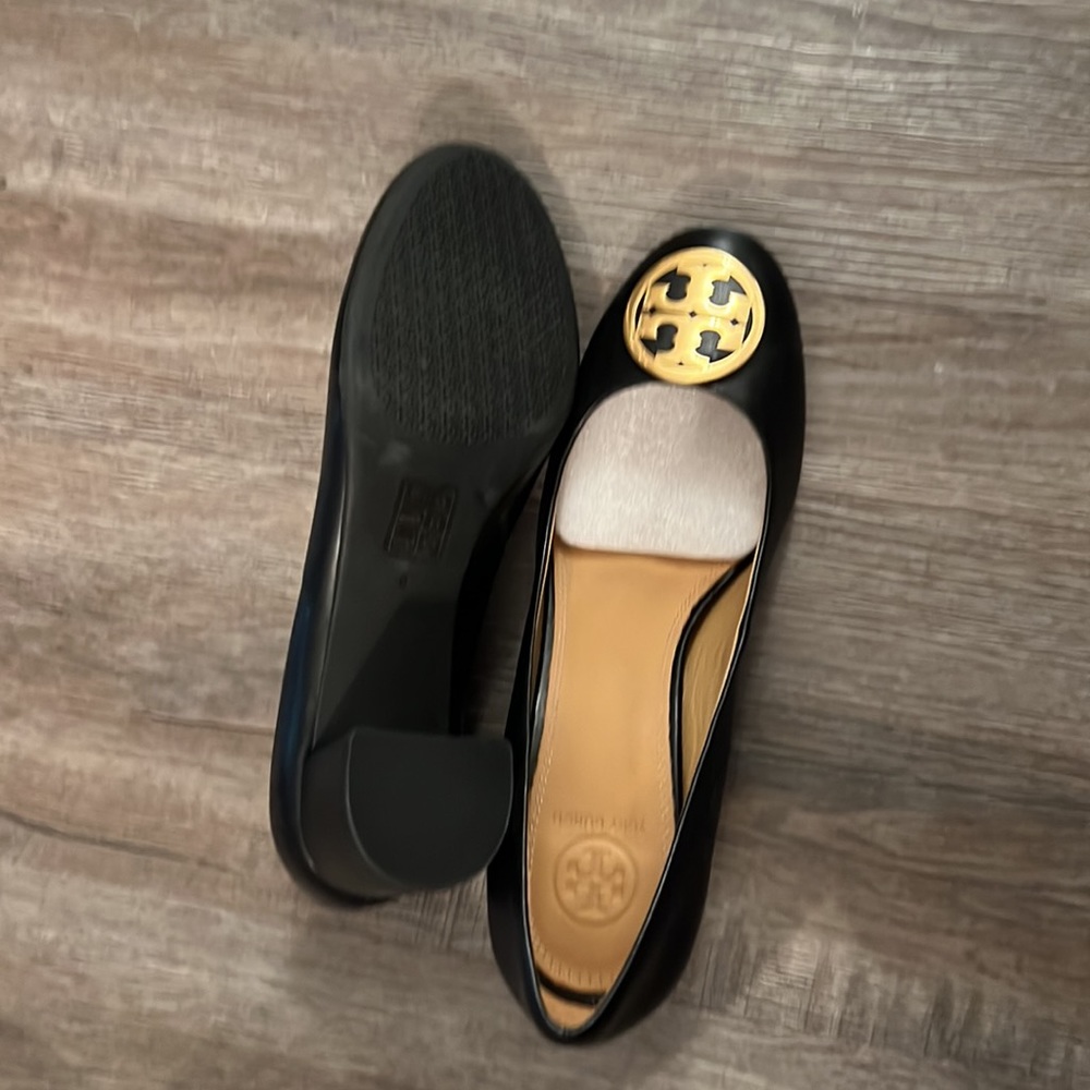 Tory Burch Black and Gold Heels - Picture 2 of 3